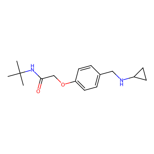 N-tert-butyl-2-[4-[(cyclopropylamino)methyl]phenoxy]acetamide structure