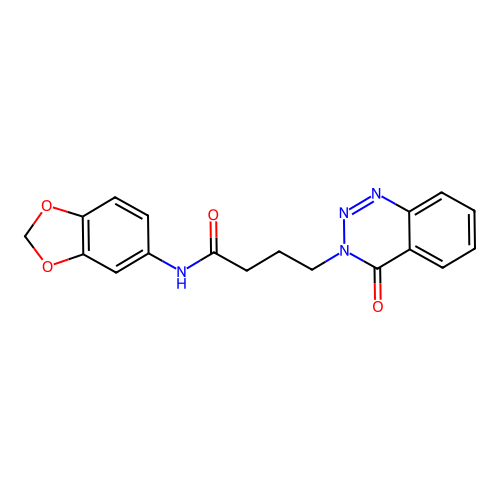 N-(1,3-benzodioxol-5-yl)-4-(4-oxo-1,2,3-benzotriazin-3-yl)butanamide structure