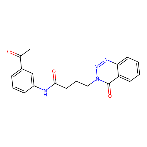 N-(3-acetylphenyl)-4-(4-oxo-1,2,3-benzotriazin-3-yl)butanamide structure