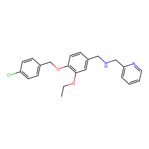 1-{4-[(4-chlorobenzyl)oxy]-3-ethoxyphenyl}-N-(pyridin-2-ylmethyl)methanamine structure