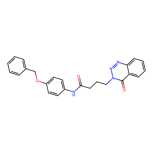 4-(4-oxo-1,2,3-benzotriazin-3-yl)-N-(4-phenylmethoxyphenyl)butanamide structure
