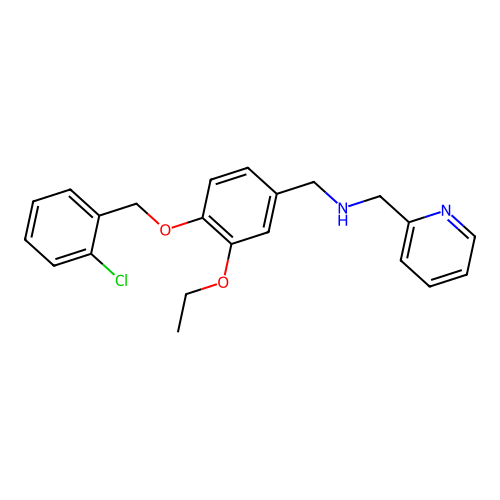1-{4-[(2-chlorobenzyl)oxy]-3-ethoxyphenyl}-N-(pyridin-2-ylmethyl)methanamine structure