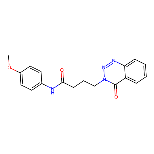N-(4-methoxyphenyl)-4-(4-oxo-1,2,3-benzotriazin-3-yl)butanamide structure
