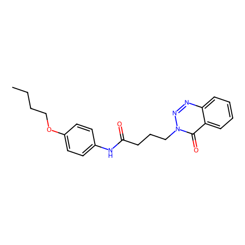 N-(4-butoxyphenyl)-4-(4-oxo-1,2,3-benzotriazin-3-yl)butanamide structure