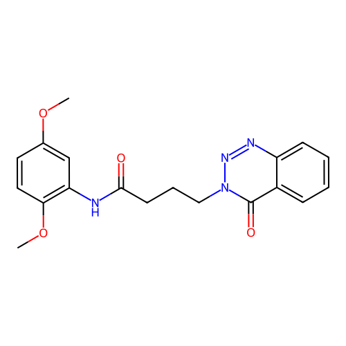 N-(2,5-dimethoxyphenyl)-4-(4-oxo-1,2,3-benzotriazin-3-yl)butanamide structure