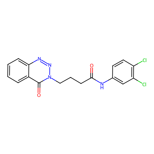 N-(3,4-dichlorophenyl)-4-(4-oxo-1,2,3-benzotriazin-3-yl)butanamide structure