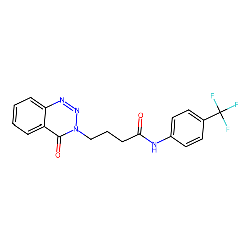 4-(4-oxo-1,2,3-benzotriazin-3-yl)-N-[4-(trifluoromethyl)phenyl]butanamide structure