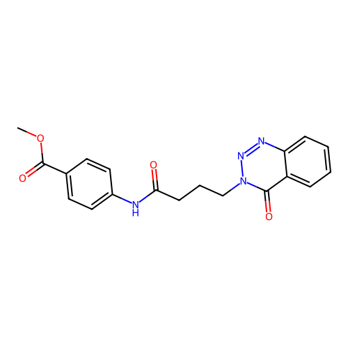 Methyl 4-[4-(4-oxo-1,2,3-benzotriazin-3-yl)butanoylamino]benzoate structure