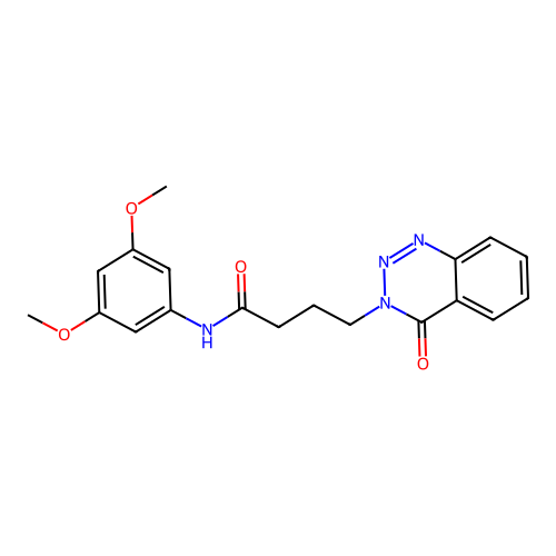 N-(3,5-dimethoxyphenyl)-4-(4-oxo-1,2,3-benzotriazin-3-yl)butanamide structure