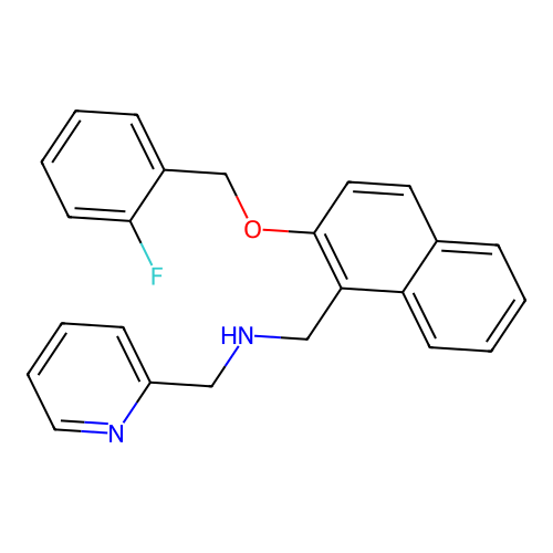 1-{2-[(2-fluorobenzyl)oxy]naphthalen-1-yl}-N-(pyridin-2-ylmethyl)methanamine structure