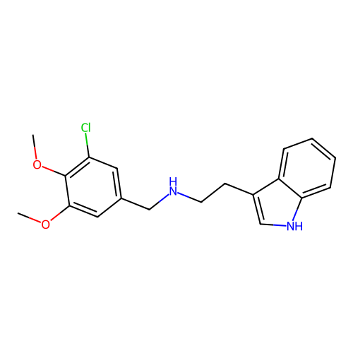 N-(3-chloro-4,5-dimethoxybenzyl)-2-(1H-indol-3-yl)ethanamine structure
