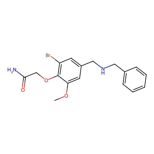 2-{4-[(Benzylamino)methyl]-2-bromo-6-methoxyphenoxy}acetamide structure