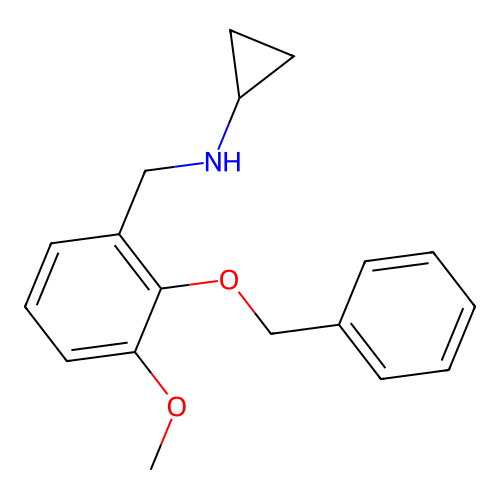 N-[2-(benzyloxy)-3-methoxybenzyl]cyclopropanamine structure