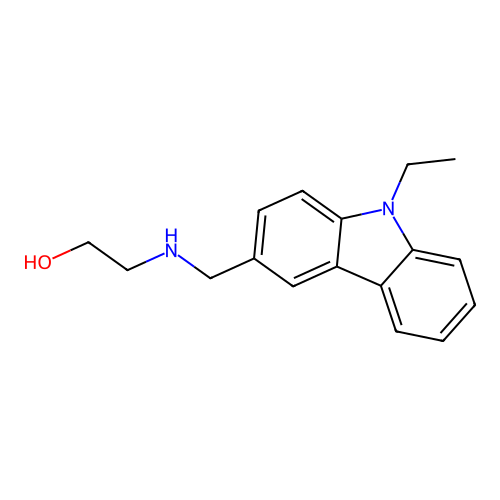 2-{[(9-ethyl-9H-carbazol-3-yl)methyl]amino}ethanol structure