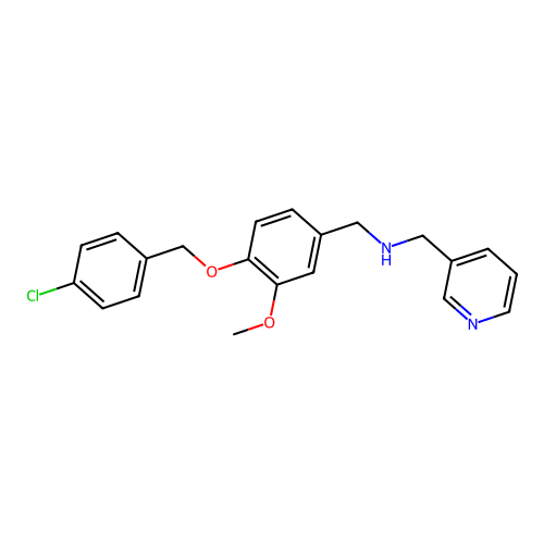 1-{4-[(4-chlorobenzyl)oxy]-3-methoxyphenyl}-N-(pyridin-3-ylmethyl)methanamine structure