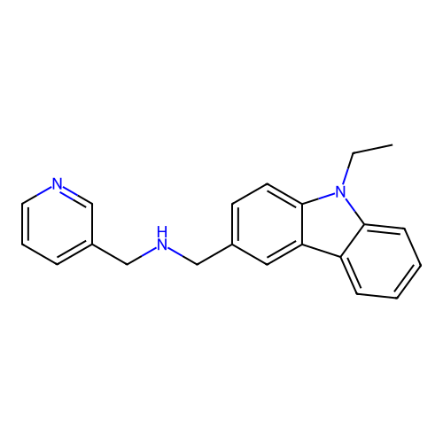1-(9-ethyl-9H-carbazol-3-yl)-N-(pyridin-3-ylmethyl)methanamine structure