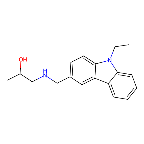 1-{[(9-ethyl-9H-carbazol-3-yl)methyl]amino}propan-2-ol structure