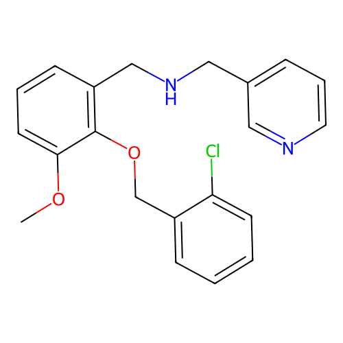 1-{2-[(2-chlorobenzyl)oxy]-3-methoxyphenyl}-N-(pyridin-3-ylmethyl)methanamine structure