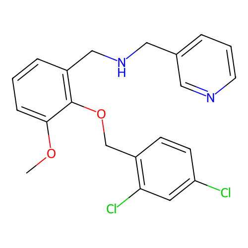 N-{2-[(2,4-dichlorobenzyl)oxy]-3-methoxybenzyl}-N-(3-pyridinylmethyl)amine structure