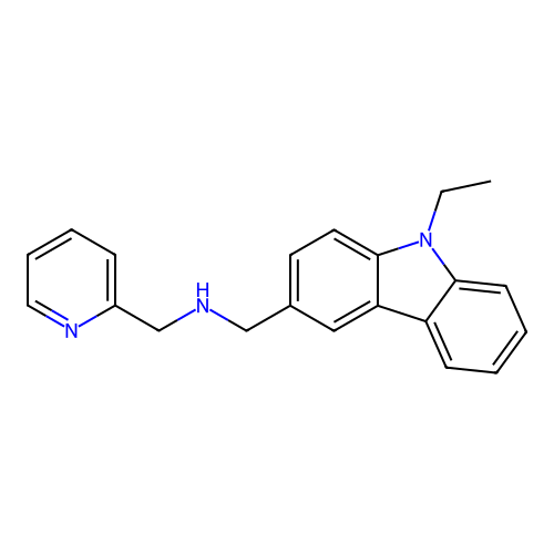 1-(9-ethyl-9H-carbazol-3-yl)-N-(pyridin-2-ylmethyl)methanamine structure