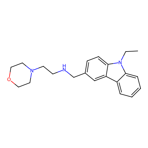 N-[(9-ethyl-9H-carbazol-3-yl)methyl]-2-(morpholin-4-yl)ethanamine structure
