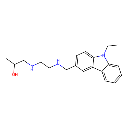 1-[(2-{[(9-ethyl-9H-carbazol-3-yl)methyl]amino}ethyl)amino]propan-2-ol structure