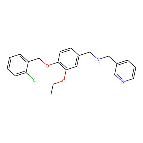 1-{4-[(2-chlorobenzyl)oxy]-3-ethoxyphenyl}-N-(pyridin-3-ylmethyl)methanamine structure