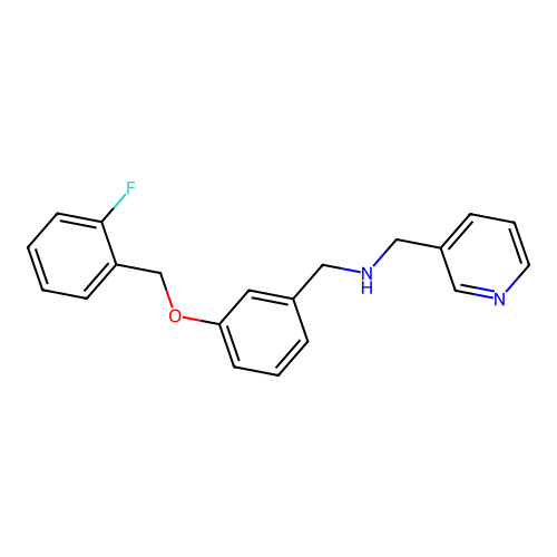 1-{3-[(2-fluorobenzyl)oxy]phenyl}-N-(pyridin-3-ylmethyl)methanamine structure