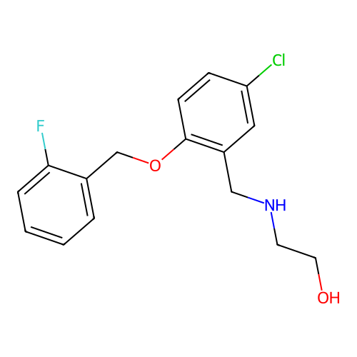 2-({5-Chloro-2-[(2-fluorobenzyl)oxy]benzyl}amino)ethanol structure