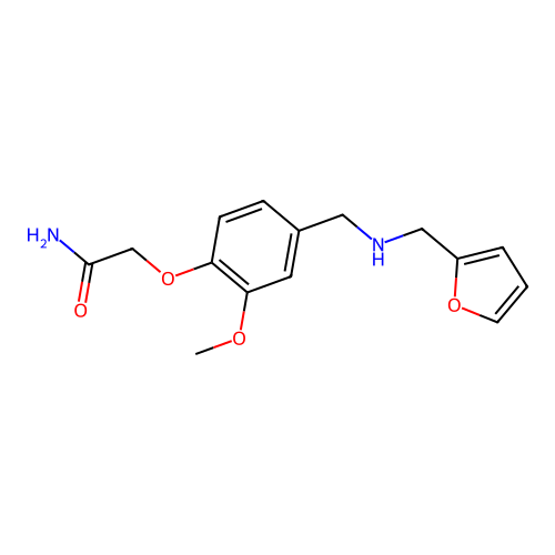 2-[4-[(Furan-2-ylmethylamino)methyl]-2-methoxyphenoxy]acetamide structure