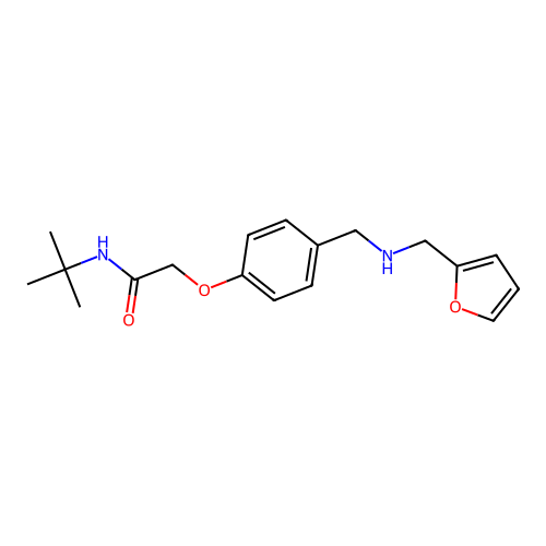 N-tert-butyl-2-(4-{[(furan-2-ylmethyl)amino]methyl}phenoxy)acetamide structure