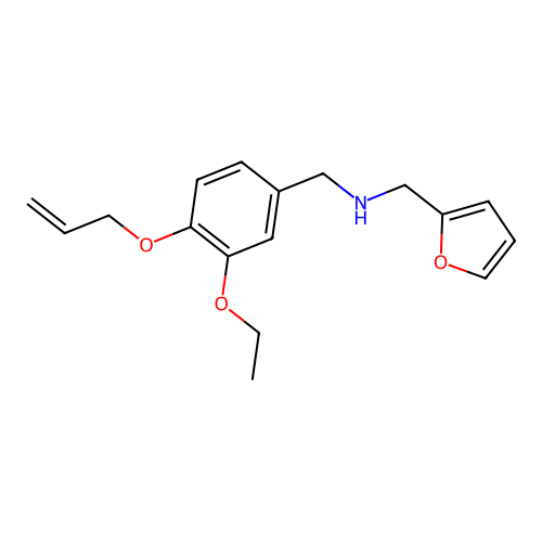 1-[3-ethoxy-4-(prop-2-en-1-yloxy)phenyl]-N-(furan-2-ylmethyl)methanamine structure