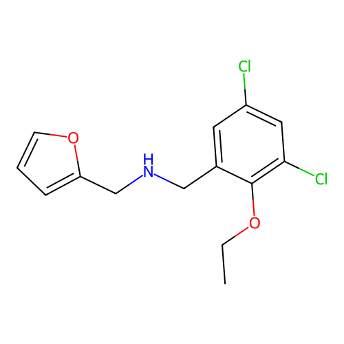 N-(3,5-dichloro-2-ethoxybenzyl)-N-(2-furylmethyl)amine structure