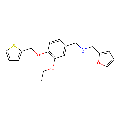 N-[3-ethoxy-4-(2-thienylmethoxy)benzyl]-N-(2-furylmethyl)amine structure