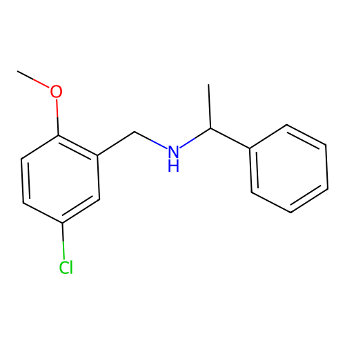 N-(5-chloro-2-methoxybenzyl)-1-phenylethanamine structure