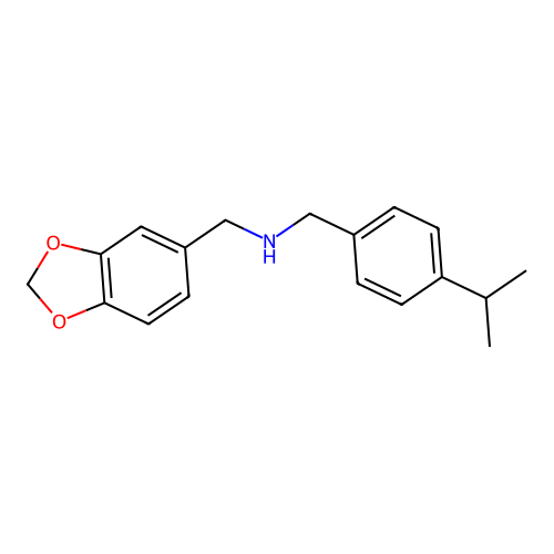 1-(1,3-benzodioxol-5-yl)-N-[4-(propan-2-yl)benzyl]methanamine structure