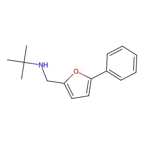 2-methyl-N-[(5-phenylfuran-2-yl)methyl]propan-2-amine structure