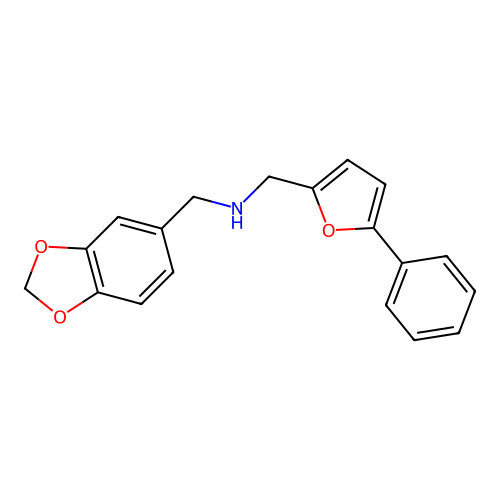 1-(1,3-benzodioxol-5-yl)-N-[(5-phenylfuran-2-yl)methyl]methanamine structure