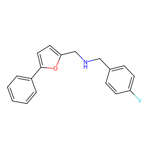 1-(4-fluorophenyl)-N-[(5-phenylfuran-2-yl)methyl]methanamine structure