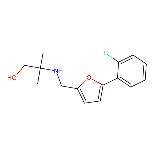 2-({[5-(2-Fluorophenyl)furan-2-yl]methyl}amino)-2-methylpropan-1-ol structure