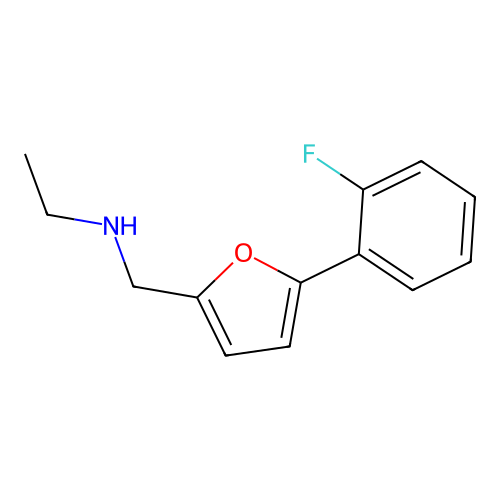 N-{[5-(2-fluorophenyl)furan-2-yl]methyl}ethanamine structure