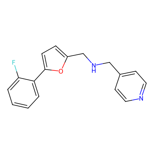 1-[5-(2-fluorophenyl)furan-2-yl]-N-(pyridin-4-ylmethyl)methanamine structure