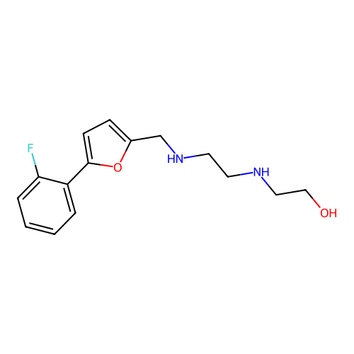 2-{[2-({[5-(2-Fluorophenyl)-2-furyl]methyl}amino)ethyl]amino}ethanol structure