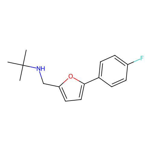 tert-Butyl-[5-(4-fluoro-phenyl)-furan-2-ylmethyl]-amine structure