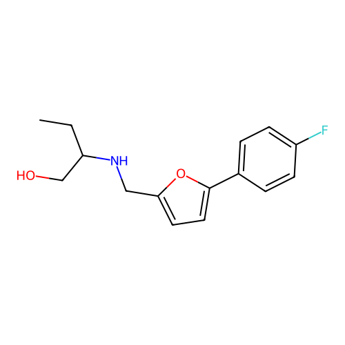 2-({[5-(4-Fluorophenyl)furan-2-yl]methyl}amino)butan-1-ol structure
