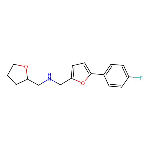 1-[5-(4-fluorophenyl)furan-2-yl]-N-(tetrahydrofuran-2-ylmethyl)methanamine structure