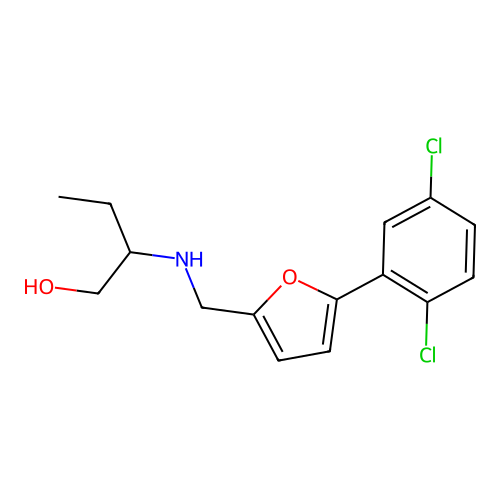 2-({[5-(2,5-Dichlorophenyl)furan-2-yl]methyl}amino)butan-1-ol structure