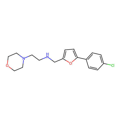 N-{[5-(4-chlorophenyl)furan-2-yl]methyl}-2-(morpholin-4-yl)ethanamine structure