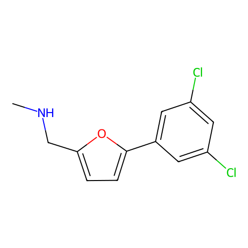 1-[5-(3,5-dichlorophenyl)furan-2-yl]-N-methylmethanamine structure