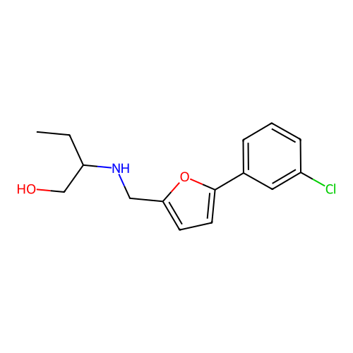 2-({[5-(3-Chlorophenyl)furan-2-yl]methyl}amino)butan-1-ol structure